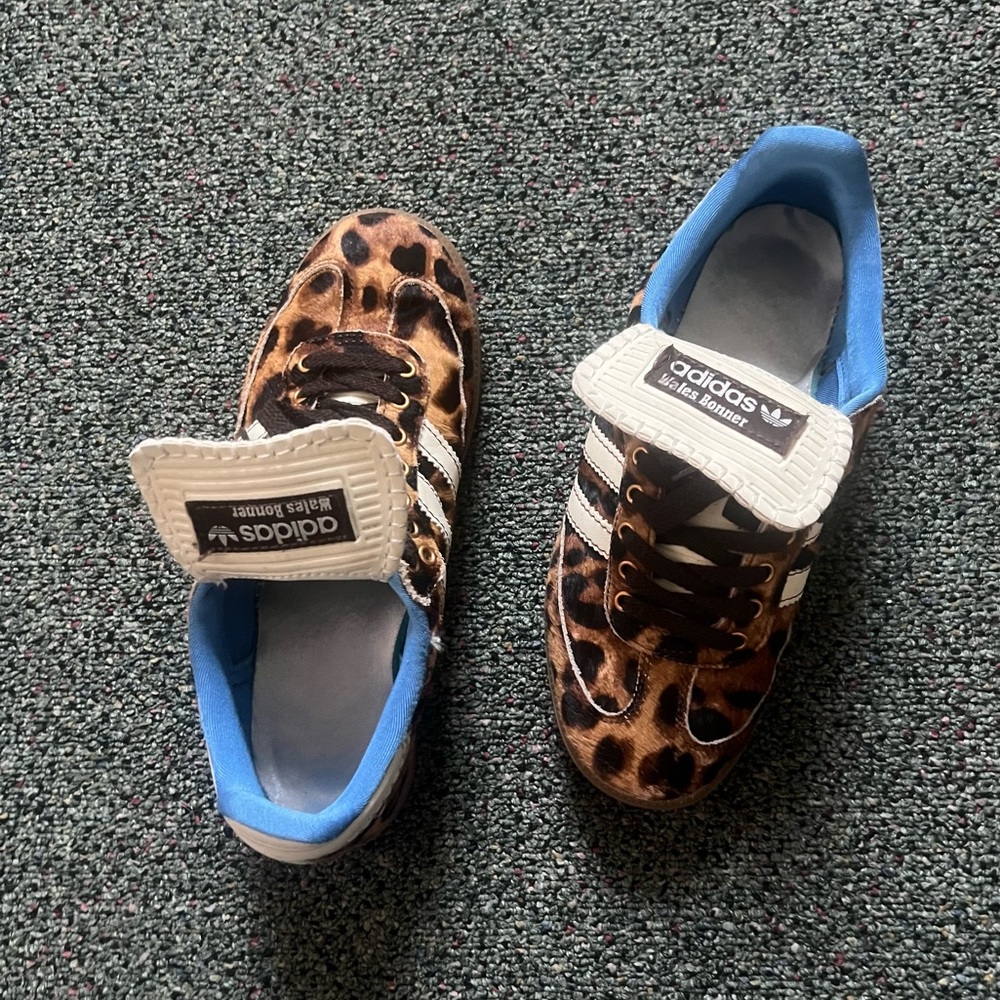 WALES BONNER X ADIDAS Pony Hair Leopard & Blue Interior Samba Shoe Sneakers Sz 8 - Picture 15 of 16